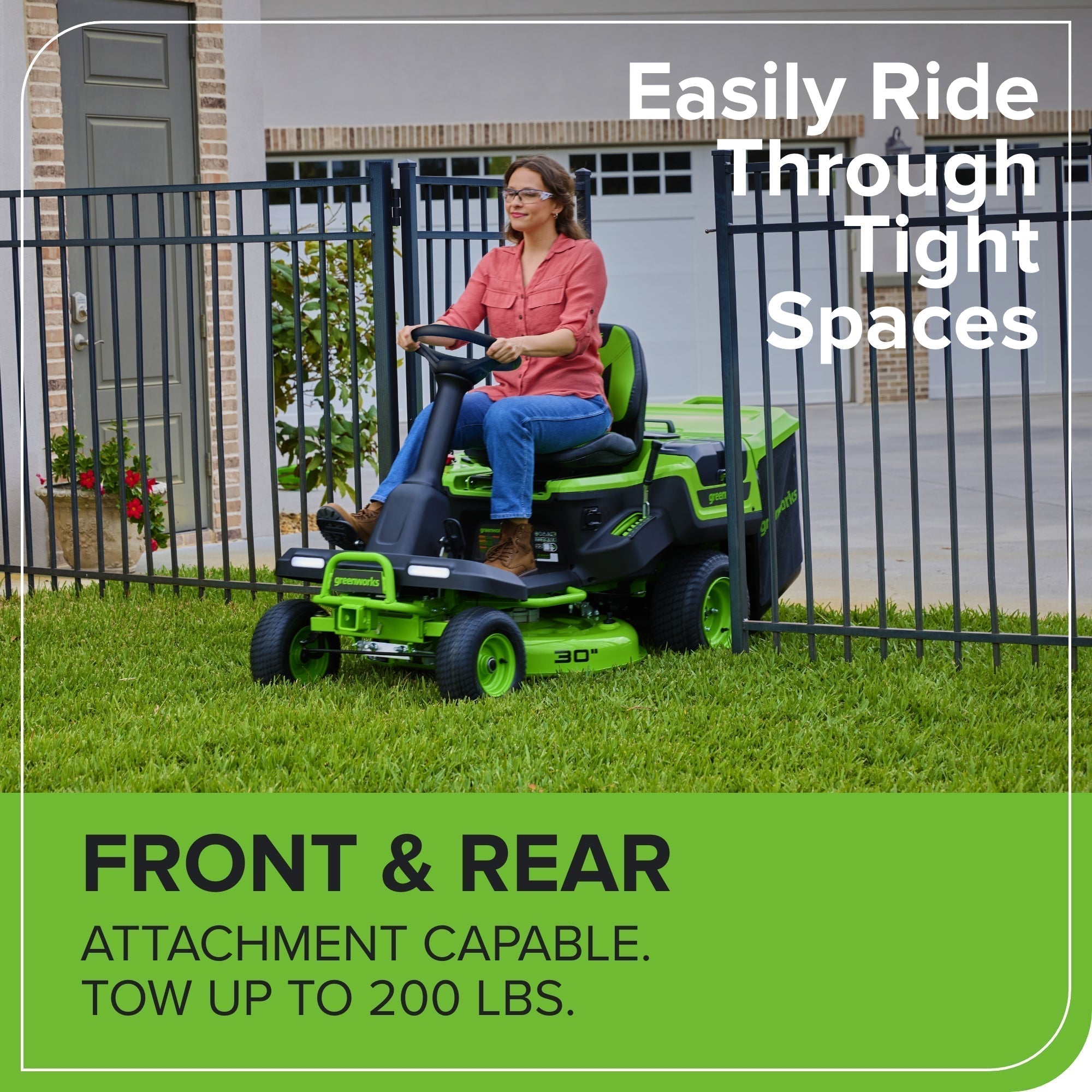 60V 30" CrossoverT Riding Lawn Tractor with (4) 8.0 Ah Batteries and 600-Watt Charger, CRT3062