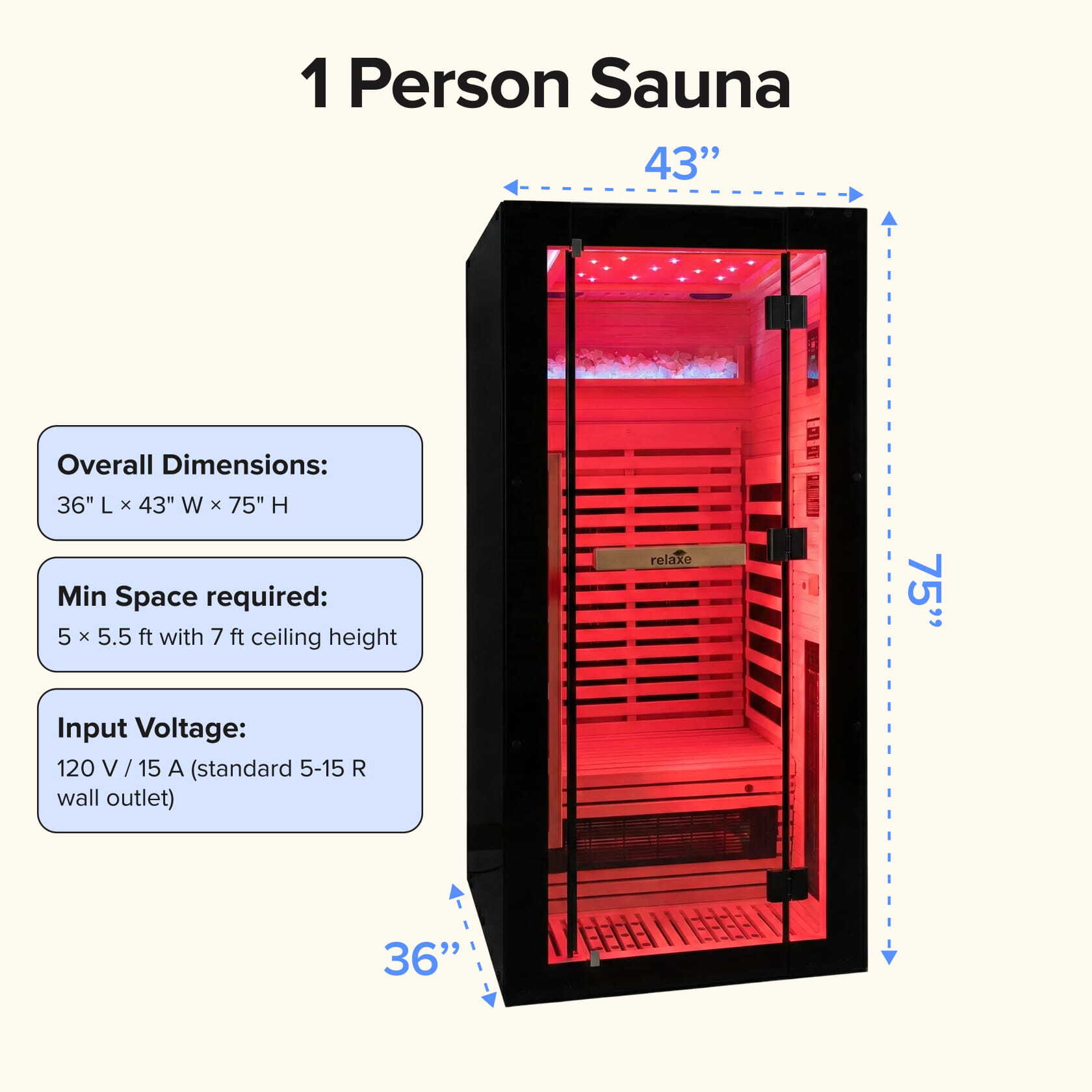 Full Spectrum Infrared Sauna With Red Light Therapy Panel
