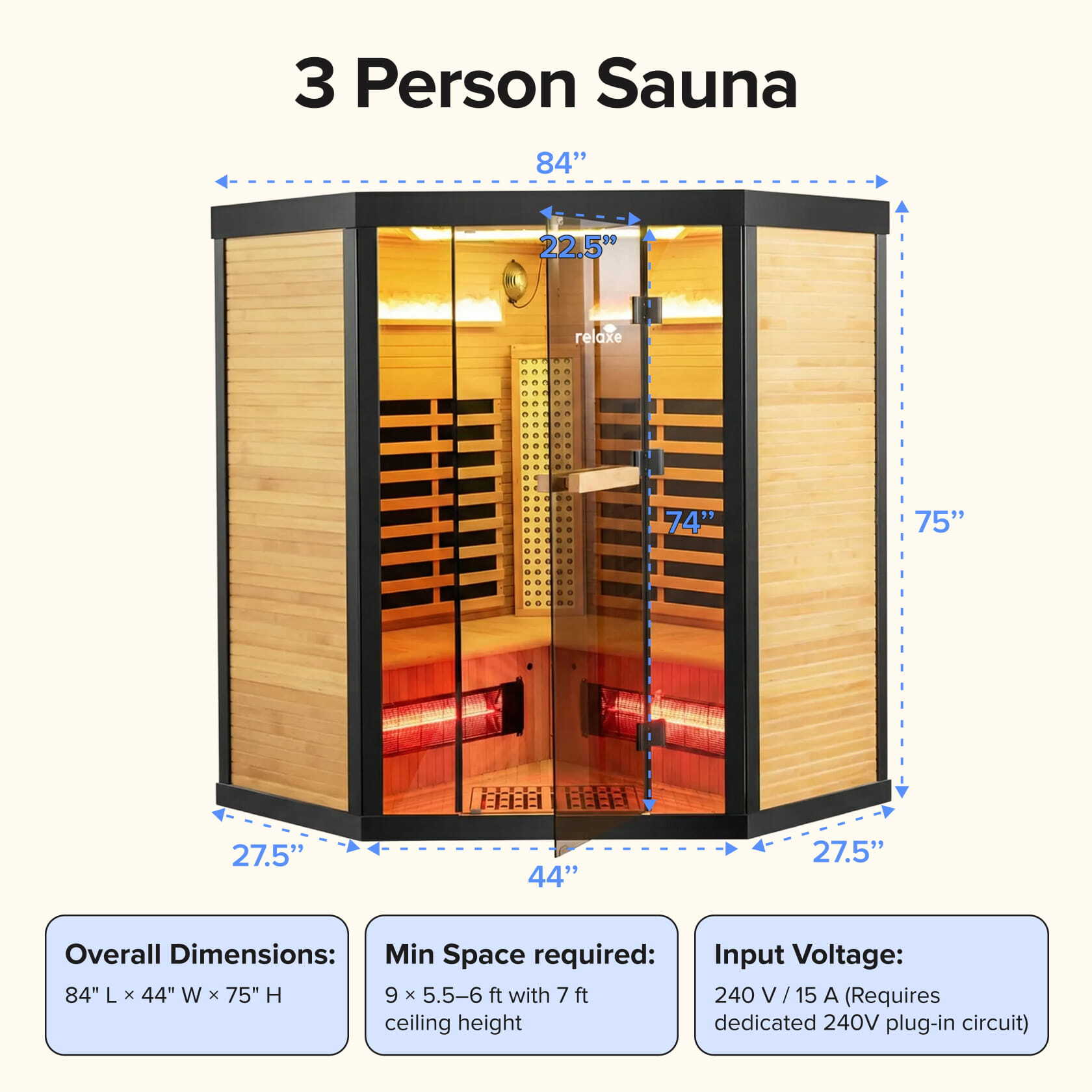 Full Spectrum Infrared Sauna With Red Light Therapy Panel