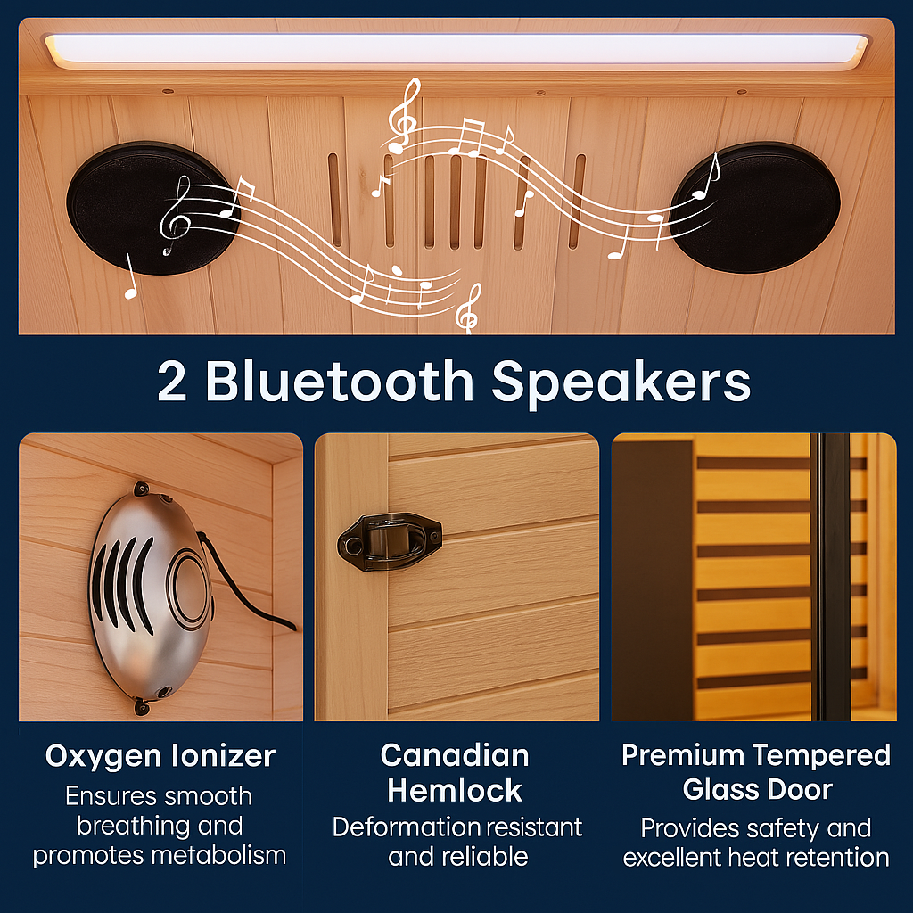 Full Spectrum Infrared Sauna With Red Light Therapy Panel