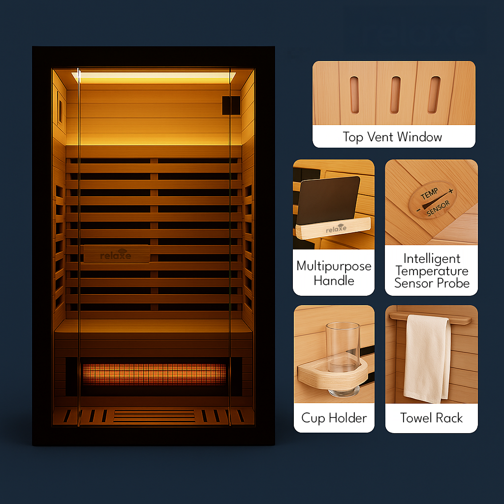 Full Spectrum Infrared Sauna With Red Light Therapy Panel