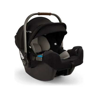 Caviar/Chocolate Nuna PIPA RX Infant Car Seat With Base - Side Angle | Bambi Baby
