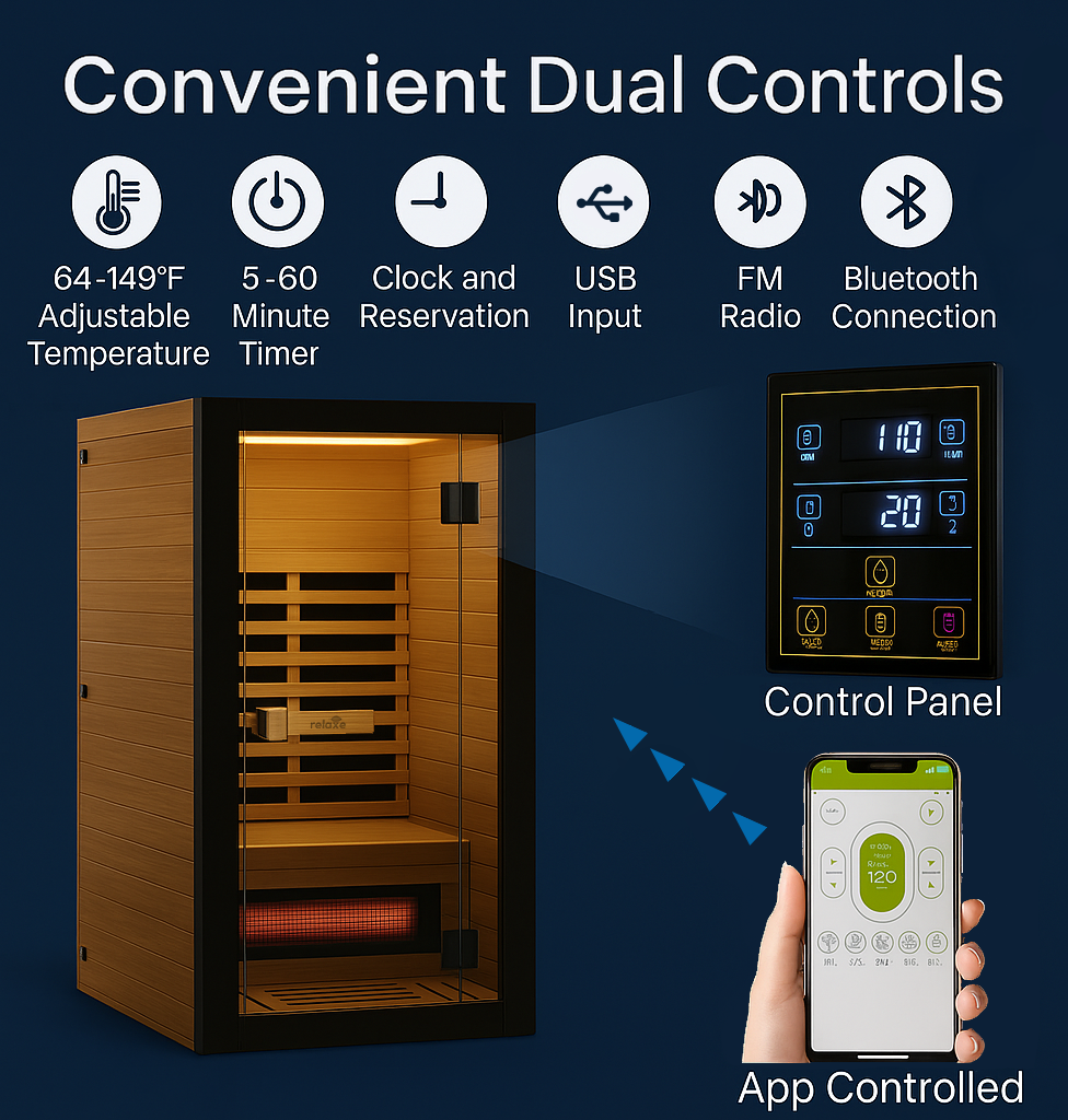 Full Spectrum Infrared Sauna With Red Light Therapy Panel