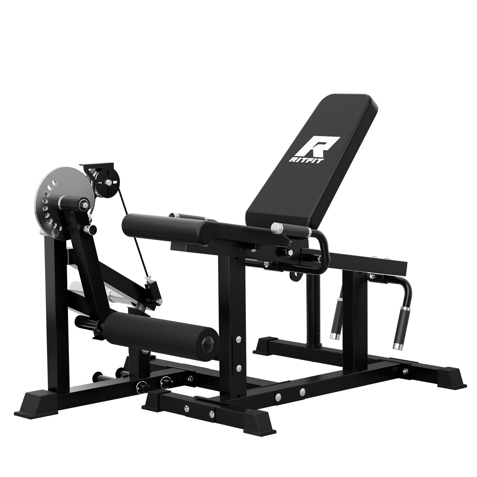 RitFit PLC01 Strength Leg Extension Curl Machine for leg workouts with padded seat and adjustable settings