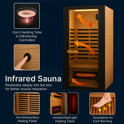 Full Spectrum Infrared Sauna With Red Light Therapy Panel