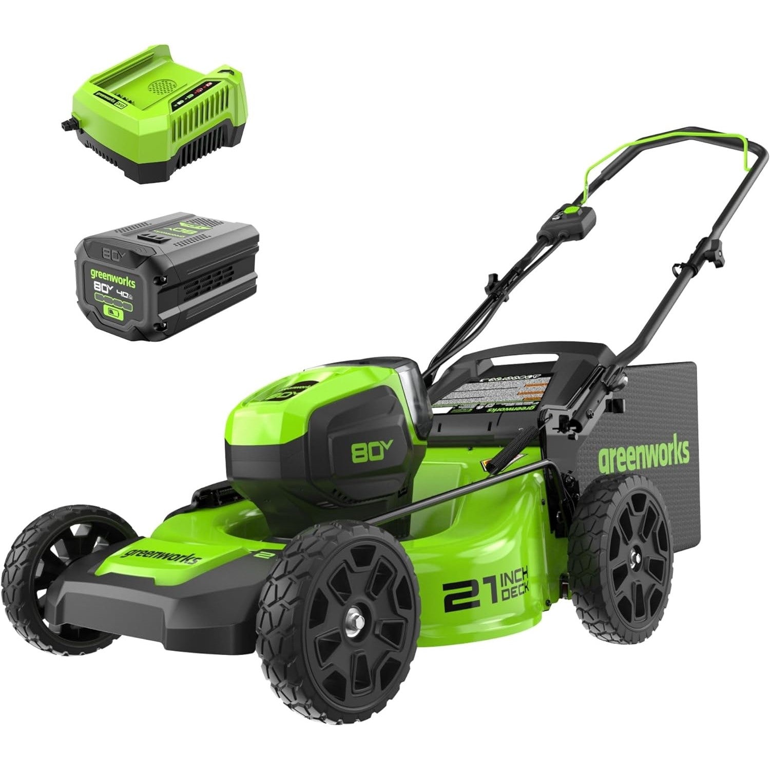 80V 21" Brushless 3-in-1 Push Lawn Mower: 4.0 Ah Battery and Charger, LM2138