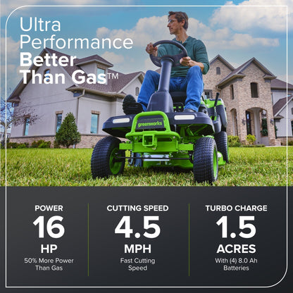 60V 30" CrossoverT Riding Lawn Tractor with (4) 8.0 Ah Batteries and 600-Watt Charger, CRT3062