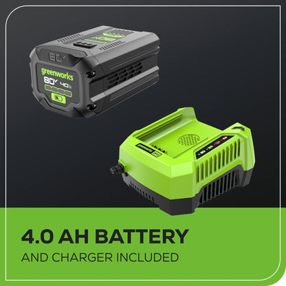 80V 25" Cordless Battery Dual Blade Self-Propelled Mower: 4.0 Ah Battery and Rapid Charger, LM2508S