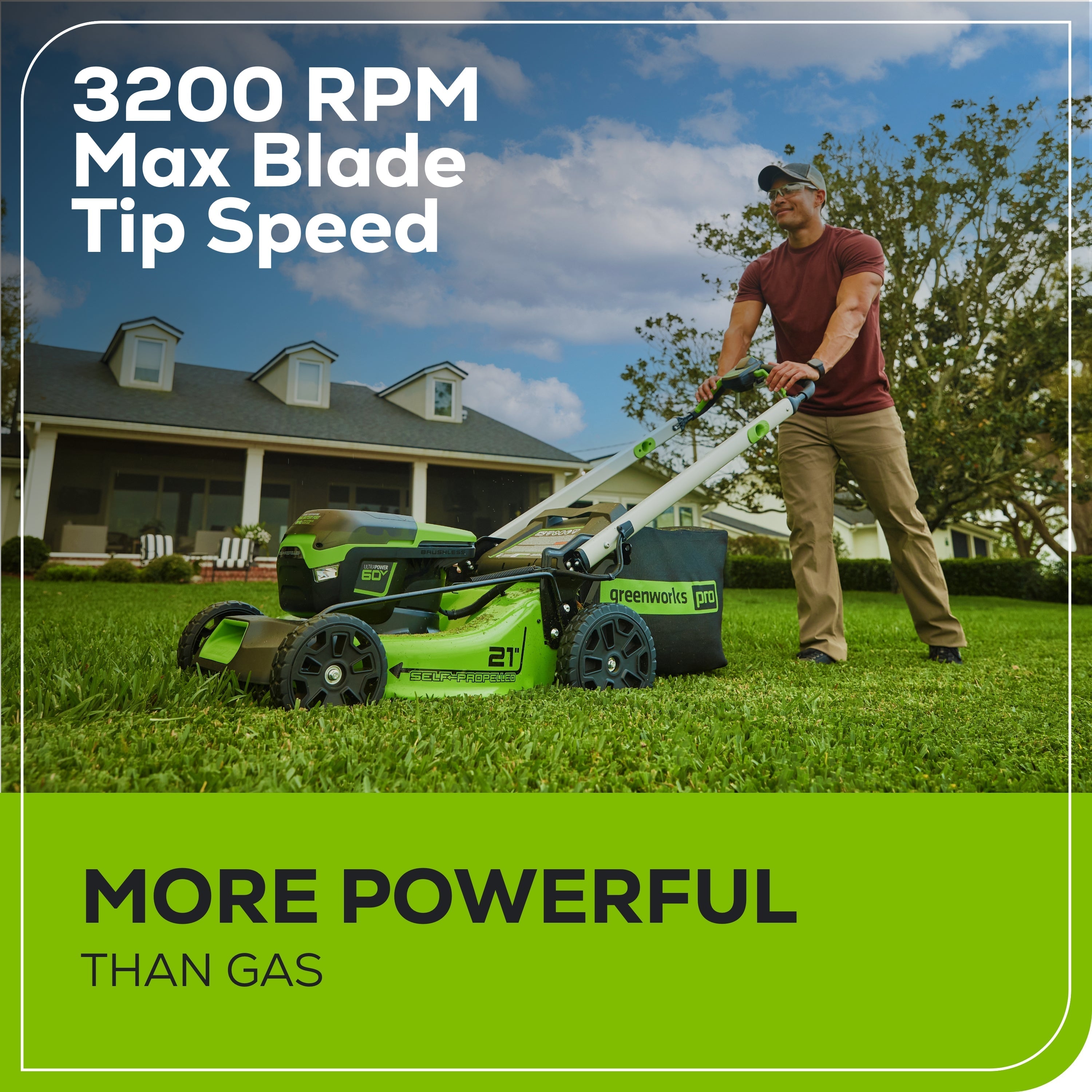 60V 21" Cordless Battery Self-Propelled Lawn Mower w/ Two (2) 4.0Ah Batteries & Dual Port Charger, LM2116S