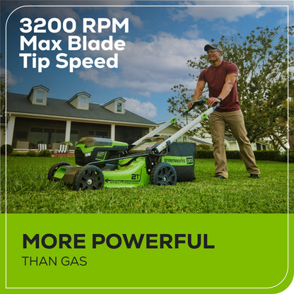 60V 21" Cordless Battery Self-Propelled Lawn Mower w/ Two (2) 4.0Ah Batteries & Dual Port Charger, LM2116S