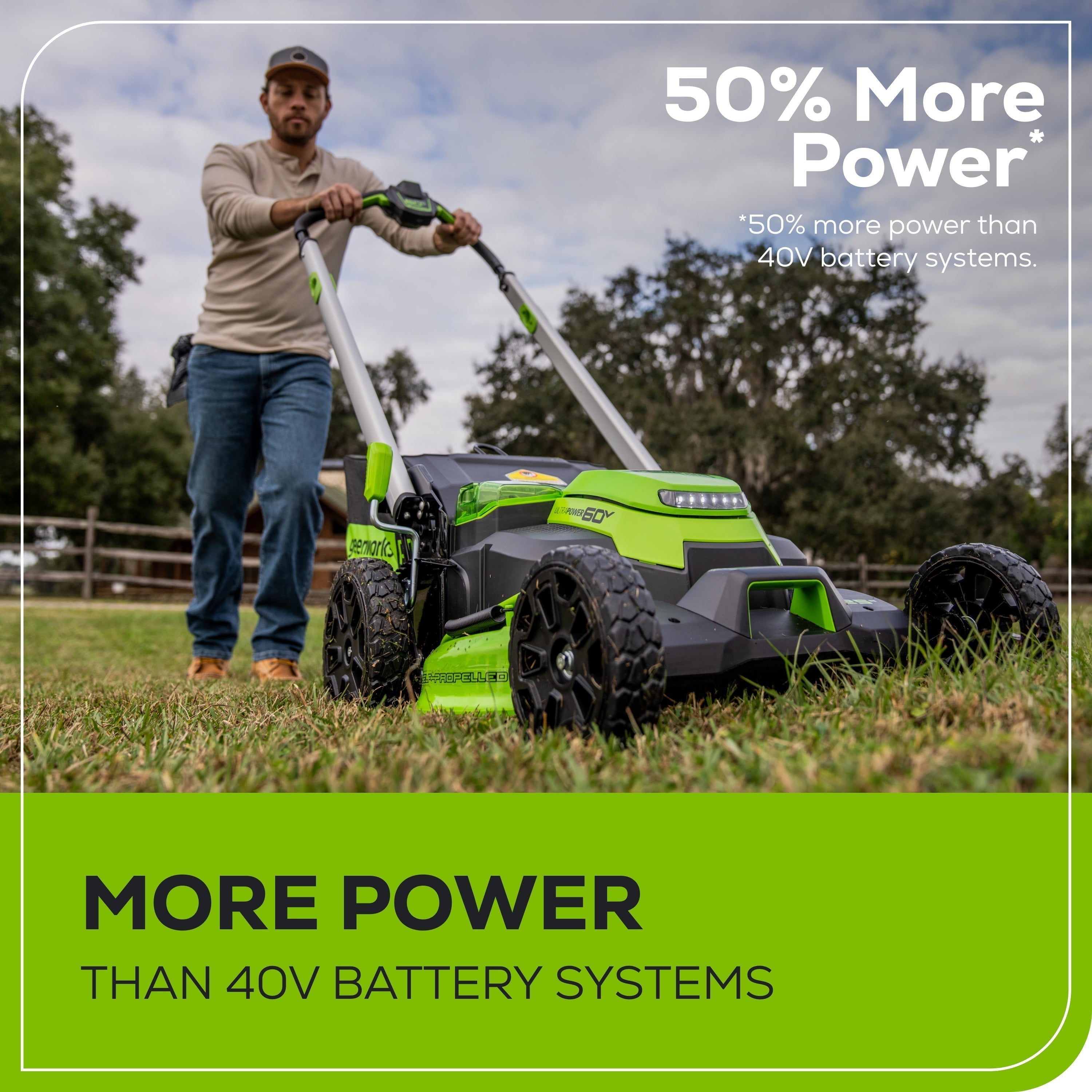 60V 25" Cordless Battery Dual Blade Self-Propelled Lawn Mower w/ Two (2) 4.0Ah Batteries & Dual-Port Charger, LM2516S