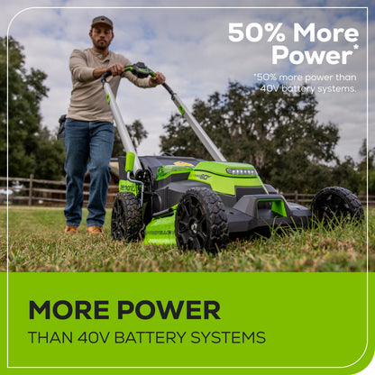 60V 25" Cordless Battery Dual Blade Self-Propelled Lawn Mower w/ Two (2) 4.0Ah Batteries & Dual-Port Charger, LM2516S