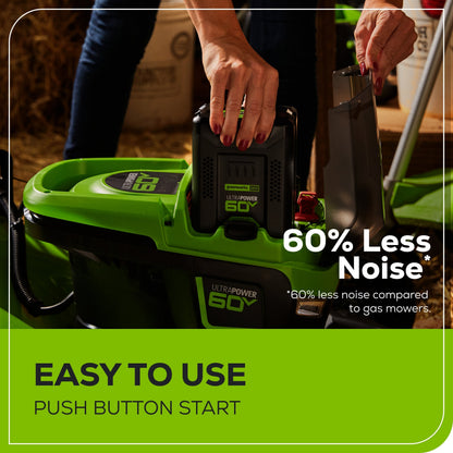 60V 21" Cordless Battery Push Lawn Mower w/ 5.0Ah Battery & Charger, LM2116