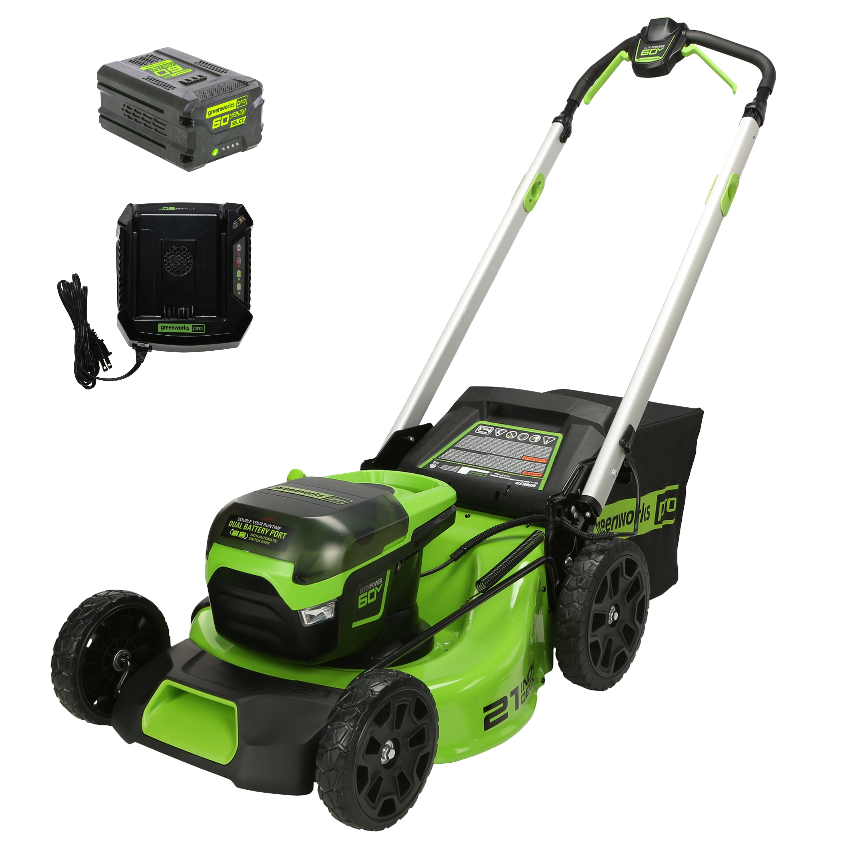 60V 21" Cordless Battery Push Lawn Mower w/ 5.0Ah Battery & Charger, LM2116