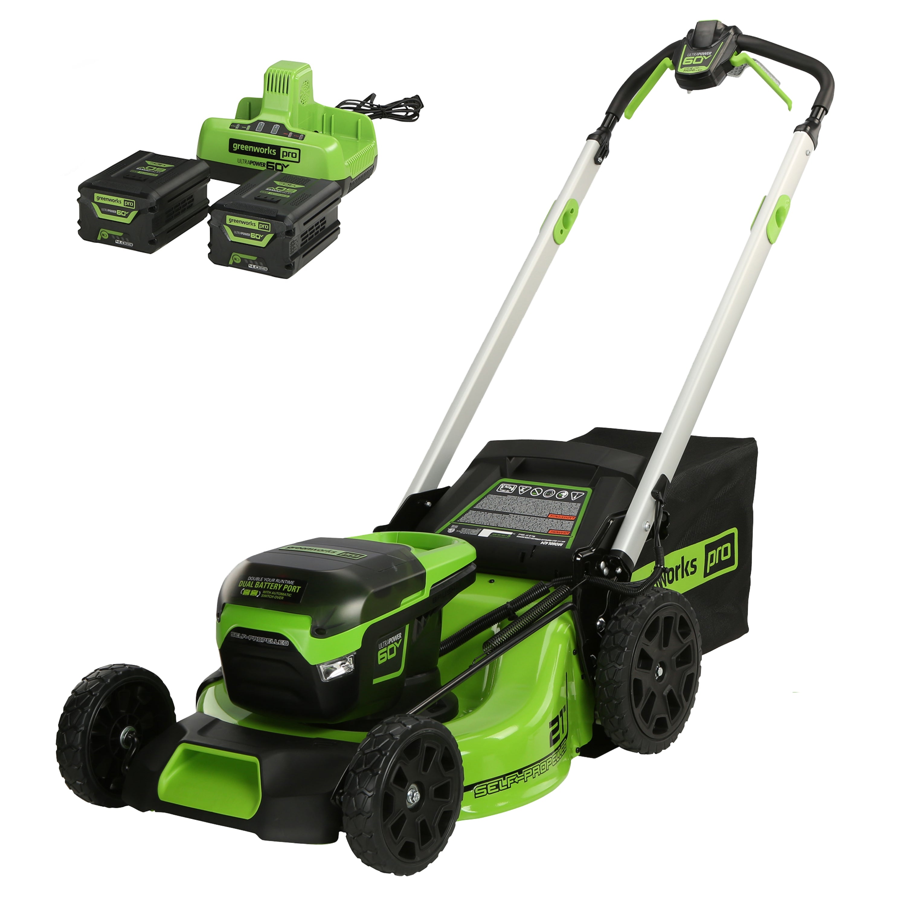 60V 21" Cordless Battery Self-Propelled Lawn Mower w/ Two (2) 4.0Ah Batteries & Dual Port Charger, LM2116S