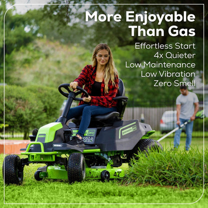 60V 42" Cordless Battery CrossoverT Riding Lawn Mower: (6) 8.0 Ah Batteries and (3) Dual-Port Turbo Chargers, CRT4261
