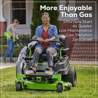 60V 42” Electric CrossoverZ Zero Turn Mower with (6) 8 Ah Batteries and (3) Dual Port Turbo Chargers, CRZ4261