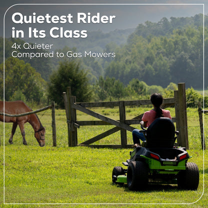 60V 42" Cordless Battery CrossoverT Riding Lawn Mower: (6) 8.0 Ah Batteries and (3) Dual-Port Turbo Chargers, CRT4261