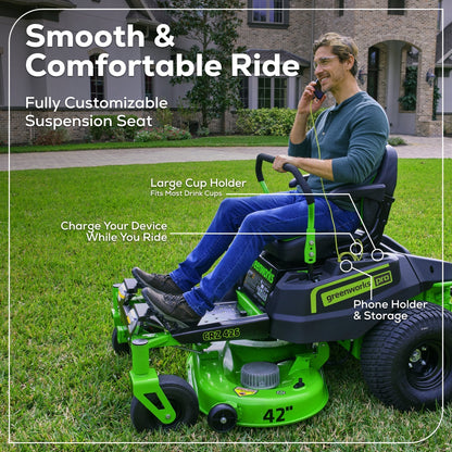 60V 42” Electric CrossoverZ Zero Turn Mower with (6) 8 Ah Batteries and (3) Dual Port Turbo Chargers, CRZ4261