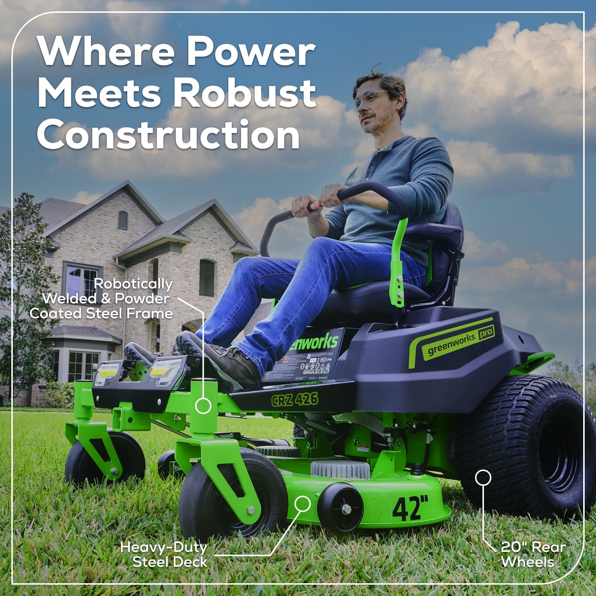 60V 42” Electric CrossoverZ Zero Turn Mower with (6) 8 Ah Batteries and (3) Dual Port Turbo Chargers, CRZ4261