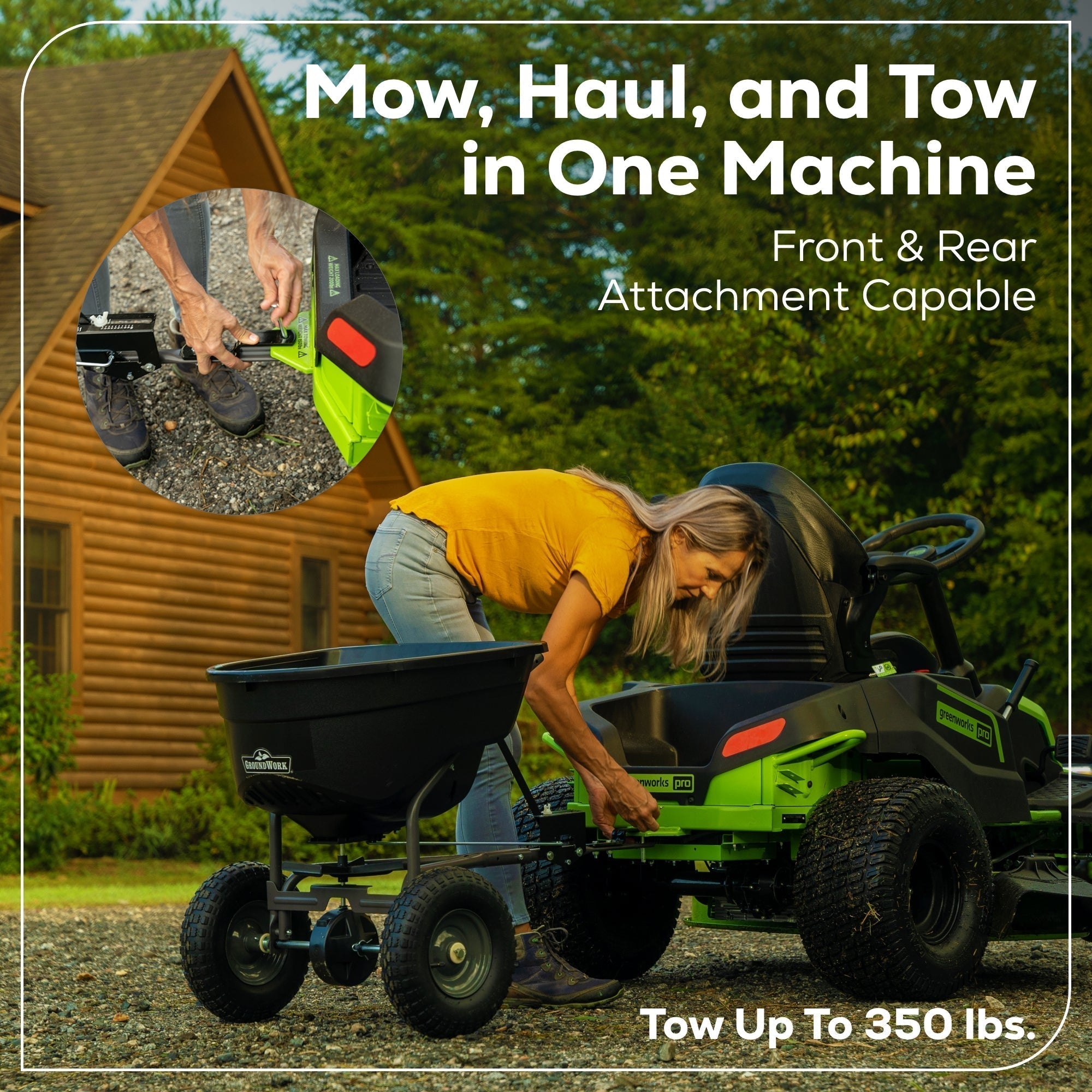 60V 42" Cordless Battery CrossoverT Riding Lawn Mower: (6) 8.0 Ah Batteries and (3) Dual-Port Turbo Chargers, CRT4261