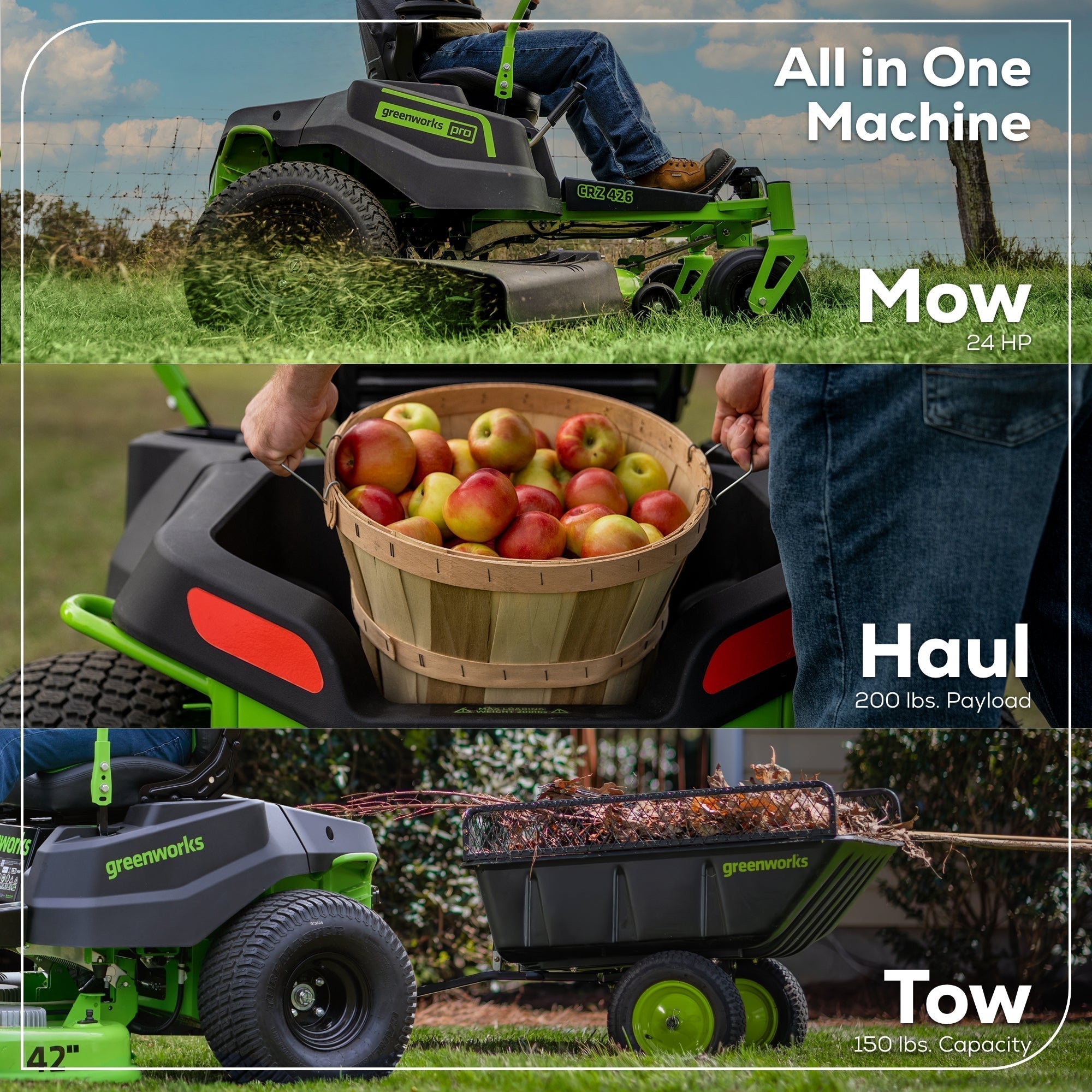 60V 42” Electric CrossoverZ Zero Turn Mower with (6) 8 Ah Batteries and (3) Dual Port Turbo Chargers, CRZ4261