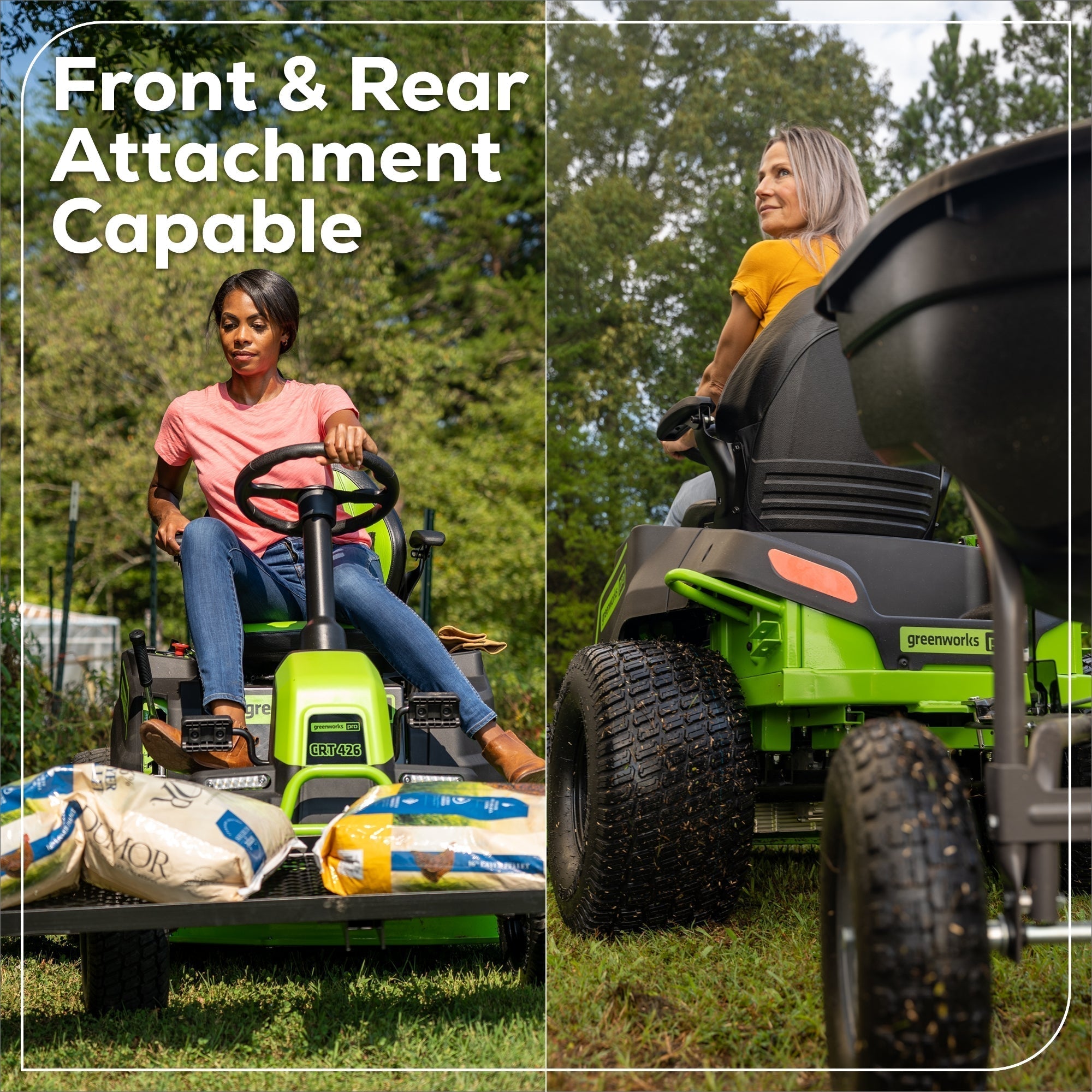 60V 42" Cordless Battery CrossoverT Riding Lawn Mower: (6) 8.0 Ah Batteries and (3) Dual-Port Turbo Chargers, CRT4261