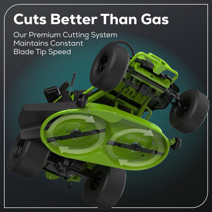 60V 42" Cordless Battery CrossoverT Riding Lawn Mower: (6) 8.0 Ah Batteries and (3) Dual-Port Turbo Chargers, CRT4261