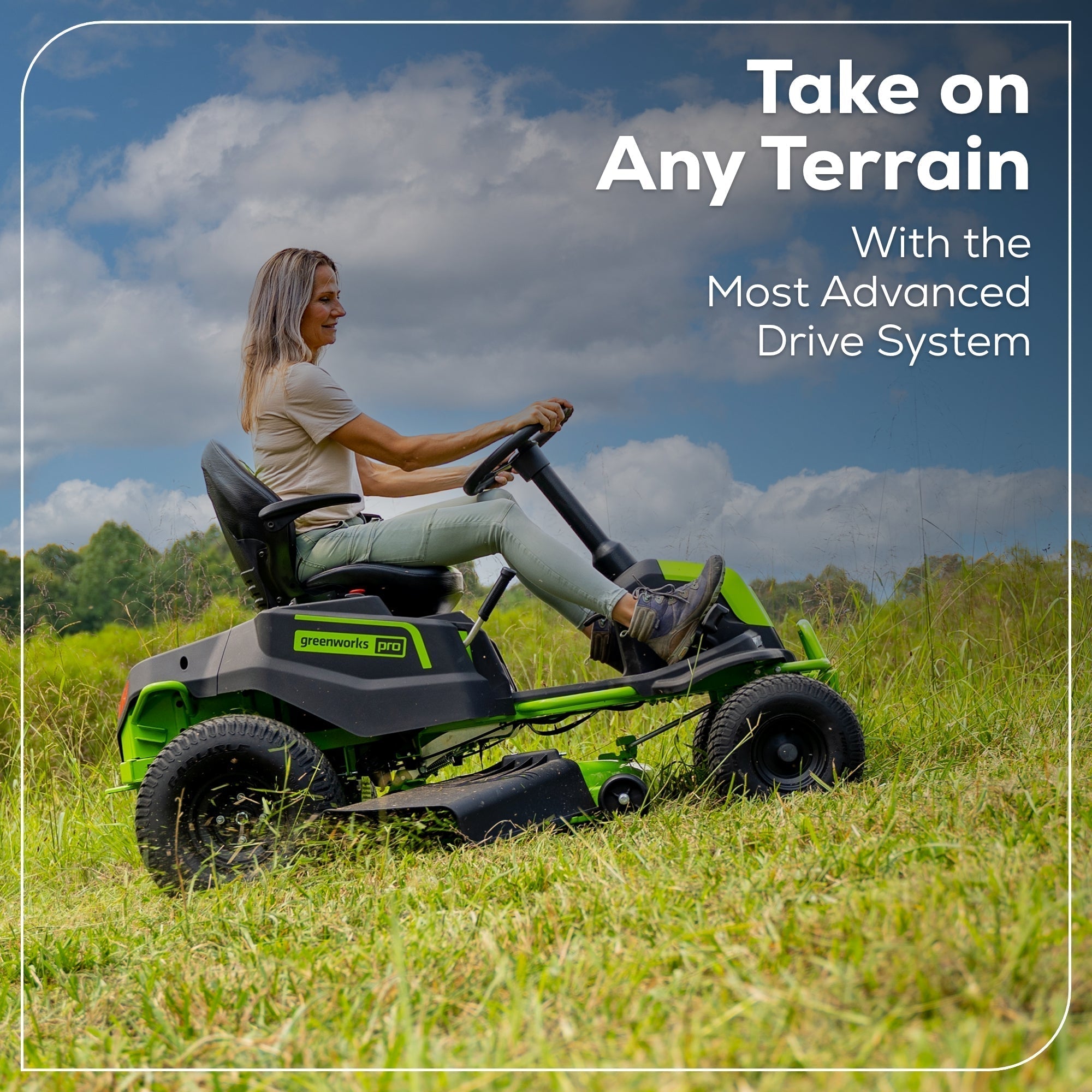 60V 42" Cordless Battery CrossoverT Riding Lawn Mower: (6) 8.0 Ah Batteries and (3) Dual-Port Turbo Chargers, CRT4261