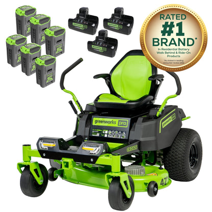 60V 42” Electric CrossoverZ Zero Turn Mower with (6) 8 Ah Batteries and (3) Dual Port Turbo Chargers, CRZ4261