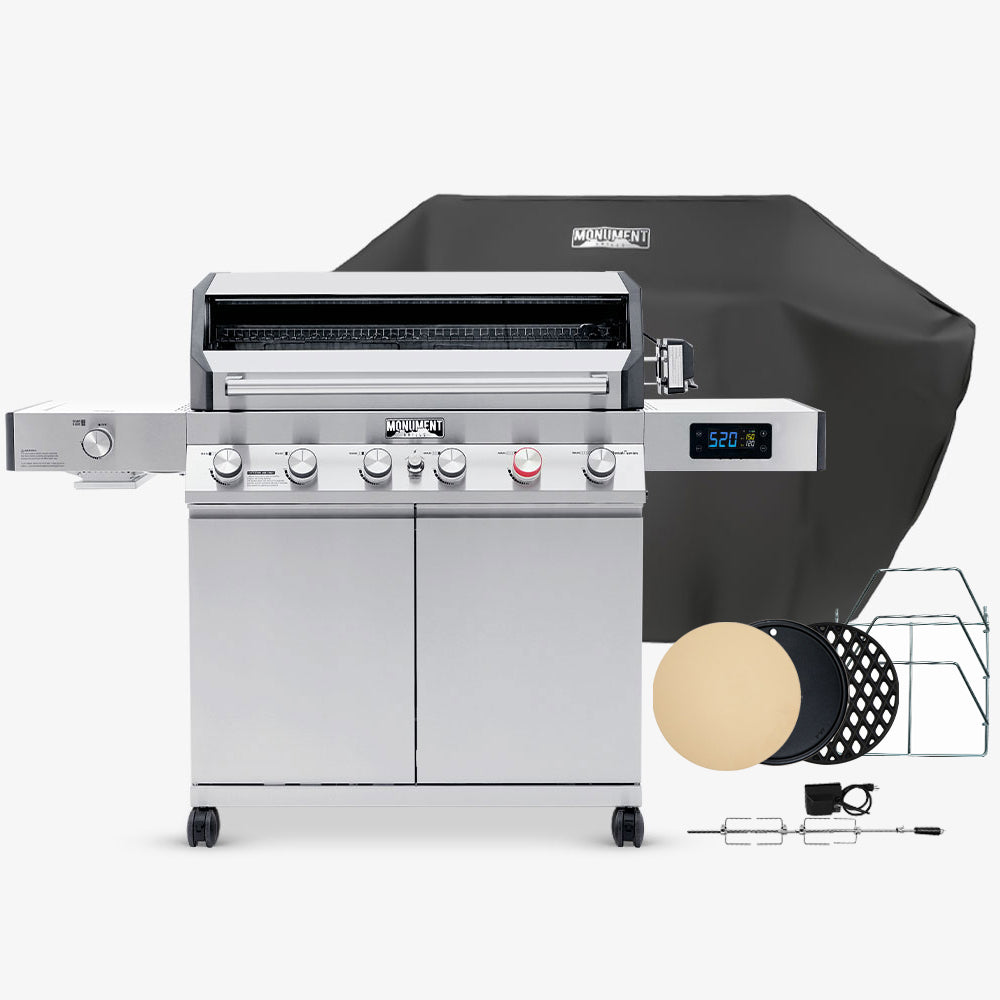 Monte Carlo grill with accessories on a white background