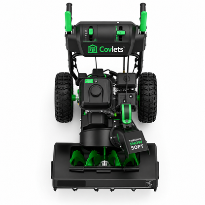 covlets 212cc 2-Stage Gas Snow Blower with Electric Start, 24-Inch Clearing Width, Power Steering & Heated Hand Grips