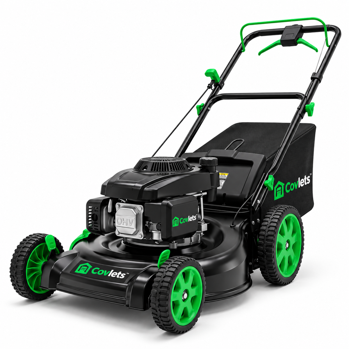 covlets 209cc FWD Self-Propelled 3-in-1 Gas Lawn Mower with VariDrive Speed Control, 21-Inch Steel Deck & Single-Lever Height Adjustment