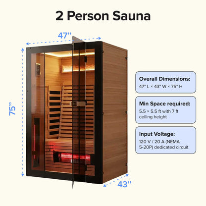 Full Spectrum Infrared Sauna With Red Light Therapy Panel