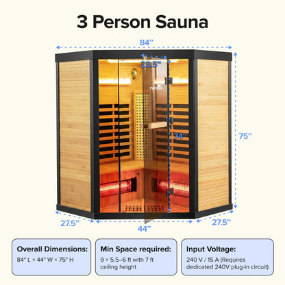 Full Spectrum Infrared Sauna With Red Light Therapy Panel