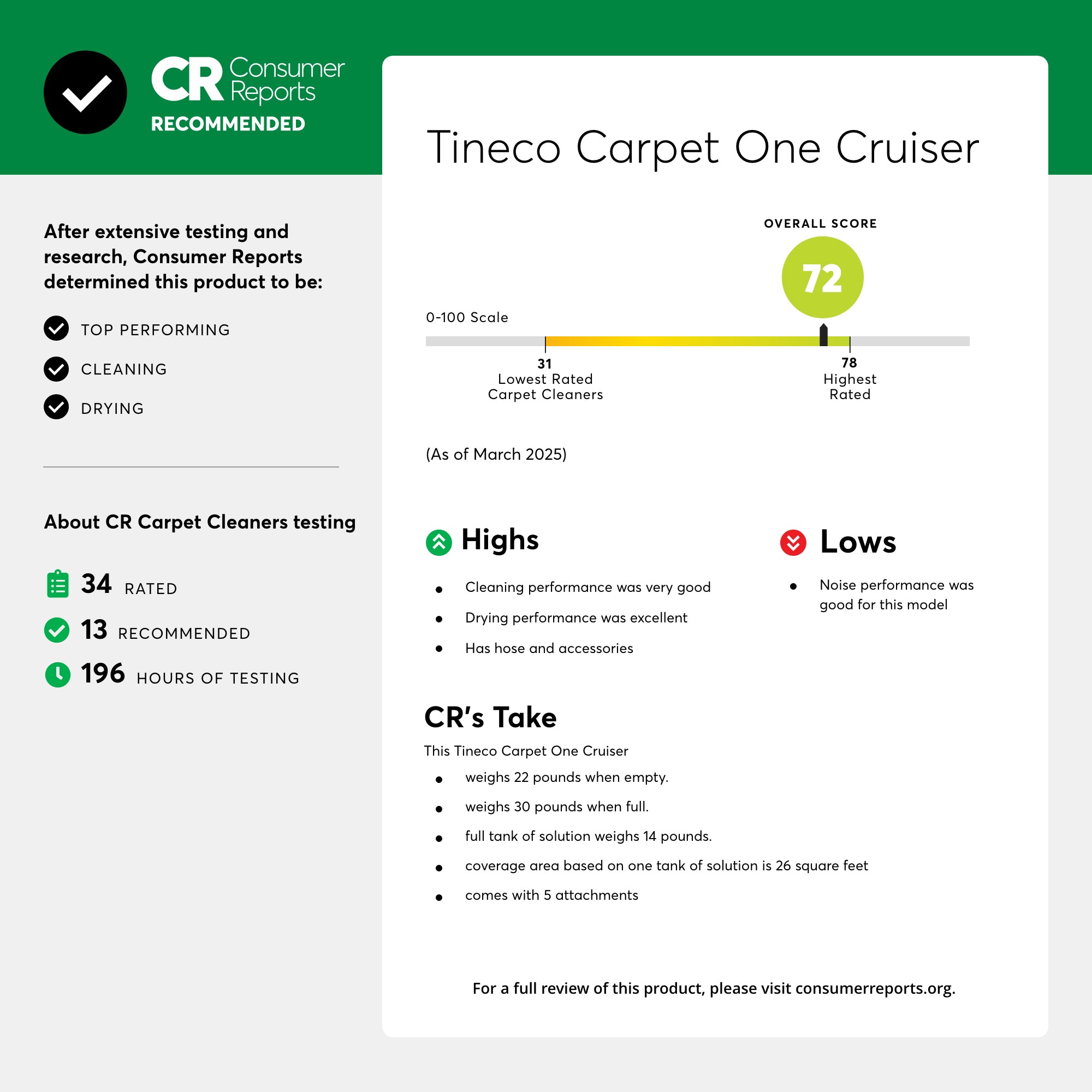 Carpet One Cruiser Carpet Cleaner