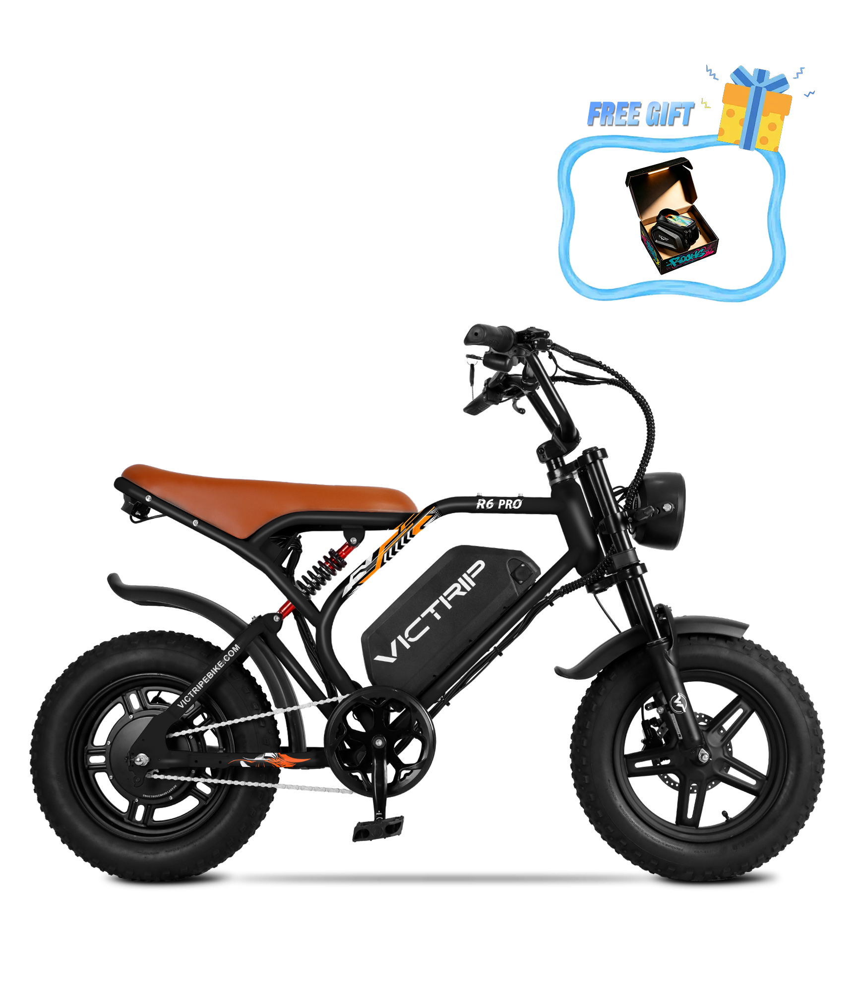 R6 Pro - 1500W Full Suspension Moped Style EBike